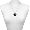 Acrylic 1" Black Heart - Silver Plated Twist Rope Bead Charm Dangle with Mini Year 2025 as a necklace pendant
