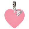 Acrylic 1" Pink Heart - Silver Plated Twist Rope Bead Charm Dangle with Mini Year 2025: Year to Remember Jewelry Gift - Celebrations