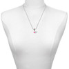 Acrylic 5/16" Hot Pink Heart - Silver Plated Twist Rope Bead Charm Dangle with Mini Year 2025 as a necklace pendant