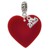 Acrylic 1" Maroon Heart - Silver Plated Twist Rope Bead Charm Dangle with Mini Year 2025: Year to Remember Jewelry Gift - Celebrations