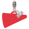 Acrylic Large Red Megaphone - Silver Plated Twist Rope Bead Charm Dangle with Mini Year 2025: Year to Remember Jewelry Gift - Celebrations