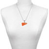 Acrylic Large Orange Megaphone - Silver Plated Twist Rope Bead Charm Dangle with Mini Year 2025 as a necklace pendant