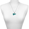 Acrylic Large Teal Megaphone - Silver Plated Twist Rope Bead Charm Dangle with Mini Year 2025 as a necklace pendant