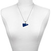 Acrylic Large Navy Megaphone - Silver Plated Twist Rope Bead Charm Dangle with Mini Year 2025 as a necklace pendant