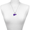 Acrylic Large Purple Megaphone - Silver Plated Twist Rope Bead Charm Dangle with Mini Year 2025 as a necklace pendant