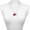 Acrylic Large Maroon Megaphone - Silver Plated Twist Rope Bead Charm Dangle with Mini Year 2025 as a necklace pendant