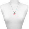 Acrylic Red Megaphone - Silver Plated Twist Rope Bead Charm Dangle with Mini Year 2025 as a necklace pendant