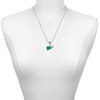 Acrylic Green Megaphone - Silver Plated Twist Rope Bead Charm Dangle with Mini Year 2025 as a necklace pendant