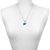 Acrylic Royal Blue Megaphone - Silver Plated Twist Rope Bead Charm Dangle with Mini Year 2025 as a necklace pendant