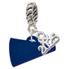 Acrylic Navy Megaphone - Silver Plated Twist Rope Bead Charm Dangle with Mini Year 2025: Year to Remember Jewelry Gift - Celebrations
