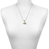 Acrylic Green Cheer Megaphone - Silver Plated Twist Rope Bead Charm Dangle with Mini Year 2025 as a necklace pendant
