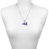 Acrylic Large Purple Cheer Megaphone - Silver Plated Twist Rope Bead Charm Dangle with Mini Year 2025 as a necklace pendant