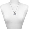 Acrylic Large Silver Plated Cheer Megaphone - Silver Plated Twist Rope Bead Charm Dangle with Mini Year 2025 as a necklace pendant