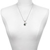 Silver Plated Lime Leaves on Black Band Spinner - Silver Plated Twist Rope Bead Charm Dangle with Mini Year 2025 as a necklace pendant
