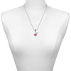 Silver Plated Crystal Hot Pink Spinner - Silver Plated Twist Rope Bead Charm Dangle with Mini Year 2025 as a necklace pendant