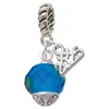 12mm Faceted Teal Glass Spinner - Silver Plated Twist Rope Bead Charm Dangle with Mini Year 2025: Year to Remember Jewelry Gift - Celebrations