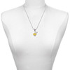 Yellow Faceted Glass Spinner - Silver Plated Twist Rope Bead Charm Dangle with Mini Year 2025 as a necklace pendant