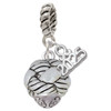 Silver Plated Large Woven Rope Spinner - Silver Plated Twist Rope Bead Charm Dangle with Mini Year 2025: Year to Remember Jewelry Gift - Celebrations