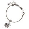 Silver Plated Large Rope with Cross Spinner - Silver Plated Twist Rope Bead Charm Dangle with Mini Year 2025 on a large hole bead bracelet Jewelry Ideas and Examples