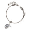 Silver Plated Flat Pebbles Spinner - Silver Plated Twist Rope Bead Charm Dangle with Mini Year 2025 on a large hole bead bracelet Jewelry Ideas and Examples