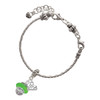 Silver Plated Lime Green Center Spinner - Silver Plated Twist Rope Bead Charm Dangle with Mini Year 2025 on a large hole bead bracelet Jewelry Ideas and Examples