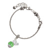 Silver Plated Lime Green Giraffe Print Spinner - Silver Plated Twist Rope Bead Charm Dangle with Mini Year 2025 on a large hole bead bracelet Jewelry Ideas and Examples