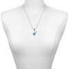 Silver Plated Hot Blue Giraffe Print Spinner - Silver Plated Twist Rope Bead Charm Dangle with Mini Year 2025 as a necklace pendant