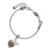 Silver Plated Brown Crystal Sparkle Spinner - Silver Plated Twist Rope Bead Charm Dangle with Mini Year 2025 on a large hole bead bracelet Jewelry Ideas and Examples