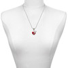 Silver Plated Striped Red Enamel Heart with Beaded Decoration - Silver Plated Twist Rope Bead Charm Dangle with Mini Year 2025 as a necklace pendant