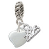 Silver Plated Small 2-D Puffy Heart - Silver Plated Twist Rope Bead Charm Dangle with Mini Year 2025: Year to Remember Jewelry Gift - Celebrations