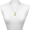Silver Plated Large Yellow Paw - Silver Plated Twist Rope Bead Charm Dangle with Mini Year 2025 as a necklace pendant
