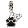 Silver Plated Small Black Paw - Silver Plated Twist Rope Bead Charm Dangle with Mini Year 2025: Year to Remember Jewelry Gift - Celebrations