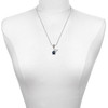 Silver Plated Small Navy Blue Paw - Silver Plated Twist Rope Bead Charm Dangle with Mini Year 2025 as a necklace pendant