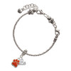 Silver Plated Small Orange Paw - Silver Plated Twist Rope Bead Charm Dangle with Mini Year 2025 on a large hole bead bracelet Jewelry Ideas and Examples