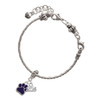 Silver Plated Small Purple Paw - Silver Plated Twist Rope Bead Charm Dangle with Mini Year 2025 on a large hole bead bracelet Jewelry Ideas and Examples