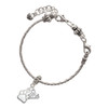 Silver Plated Small White Paw - Silver Plated Twist Rope Bead Charm Dangle with Mini Year 2025 on a large hole bead bracelet Jewelry Ideas and Examples
