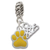 Silver Plated Small Yellow Paw - Silver Plated Twist Rope Bead Charm Dangle with Mini Year 2025: Year to Remember Jewelry Gift - Celebrations