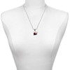Silver Plated Small Maroon Megaphone - Silver Plated Twist Rope Bead Charm Dangle with Mini Year 2025 as a necklace pendant
