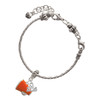 Silver Plated Small Orange Megaphone - Silver Plated Twist Rope Bead Charm Dangle with Mini Year 2025 on a large hole bead bracelet Jewelry Ideas and Examples