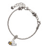 Silver Plated Mini Bumble Bee - Silver Plated Twist Rope Bead Charm Dangle with Mini Year 2025 on a large hole bead bracelet Jewelry Ideas and Examples