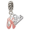Silver Plated Mini Pink Ballet Shoes - Silver Plated Twist Rope Bead Charm Dangle with Mini Year 2025: Year to Remember Jewelry Gift - Celebrations