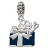 Silver Plated Blue Present - Silver Plated Twist Rope Bead Charm Dangle with Mini Year 2025: Year to Remember Jewelry Gift - Celebrations