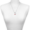 Silver Plated Mini 2-D Red Heart - Silver Plated Twist Rope Bead Charm Dangle with Mini Year 2025 as a necklace pendant