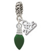 Silver Plated Green Christmas Light - Silver Plated Twist Rope Bead Charm Dangle with Mini Year 2025: Year to Remember Jewelry Gift - Celebrations