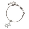 Silver Plated Star Of David - Silver Plated Twist Rope Bead Charm Dangle with Mini Year 2025 on a large hole bead bracelet Jewelry Ideas and Examples