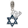 Silver Plated Blue Star Of David - Silver Plated Twist Rope Bead Charm Dangle with Mini Year 2025: Year to Remember Jewelry Gift - Celebrations