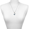 Silver Plated Blue Star Of David - Silver Plated Twist Rope Bead Charm Dangle with Mini Year 2025 as a necklace pendant