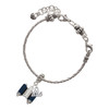 Silver Plated Blue Torah Scroll - Silver Plated Twist Rope Bead Charm Dangle with Mini Year 2025 on a large hole bead bracelet Jewelry Ideas and Examples