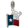 Silver Plated Texas Flag - Lone Star - Silver Plated Twist Rope Bead Charm Dangle with Mini Year 2025: Year to Remember Jewelry Gift - Celebrations