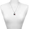 Silver Plated Texas Flag - Lone Star - Silver Plated Twist Rope Bead Charm Dangle with Mini Year 2025 as a necklace pendant